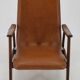 1960s Scandinavian Teak Armchair in Leatherette