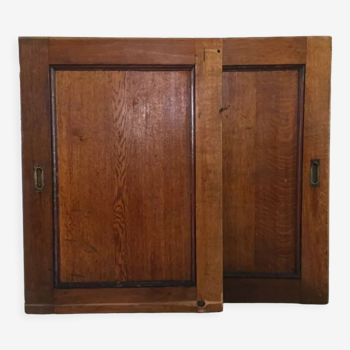 Pair of vintage oak sliding doors