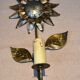 Brass flower wall light from the 1970s.