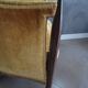 Art Deco yellow velvet armchair - moustache backrest