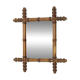 Antique Wooden Faux Bamboo Mirror France 40x34cm