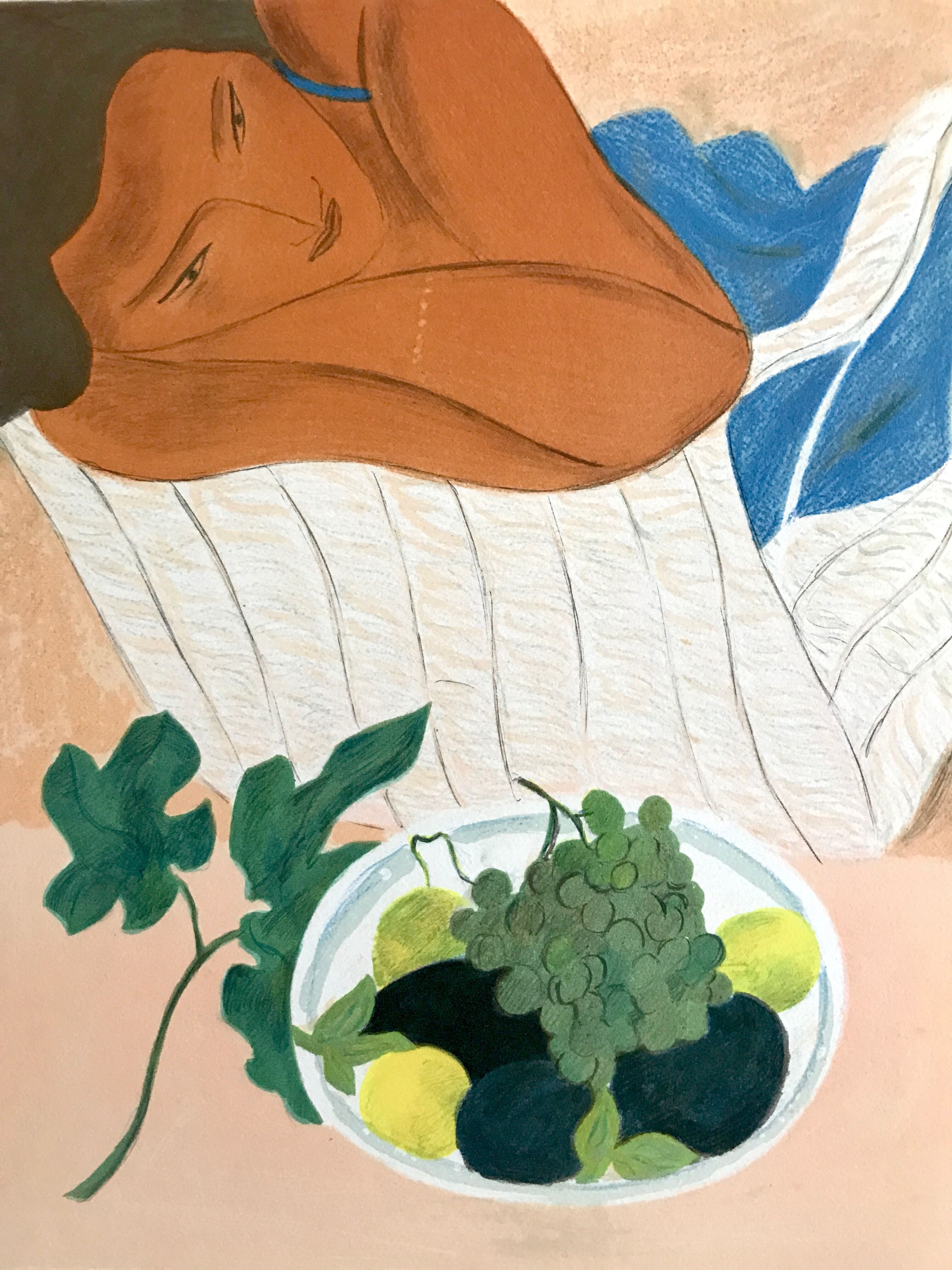 Original lithograph by Pierre Boncompain, Terrestrial Foods IV