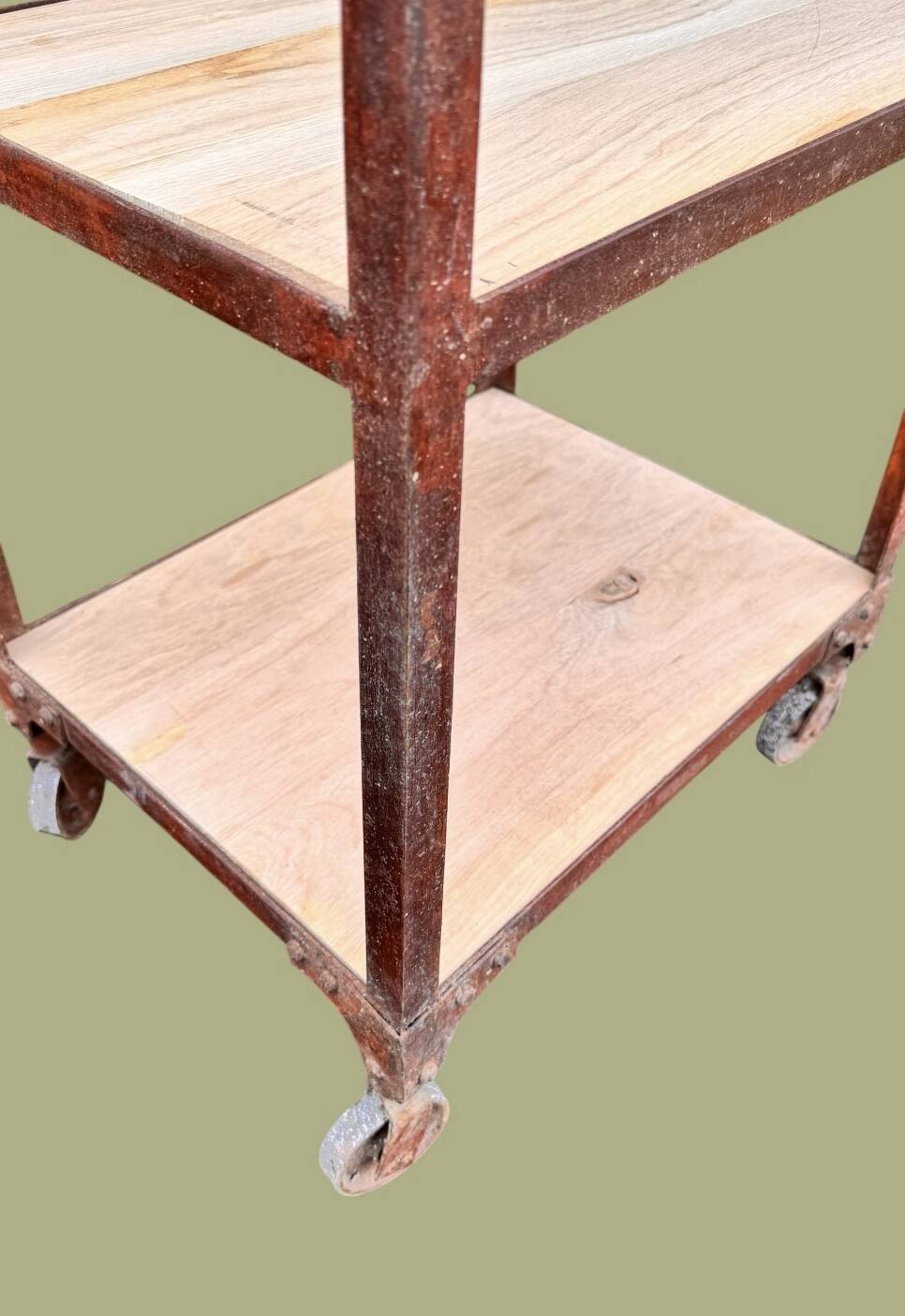 Antique workshop furniture, industrial shelving