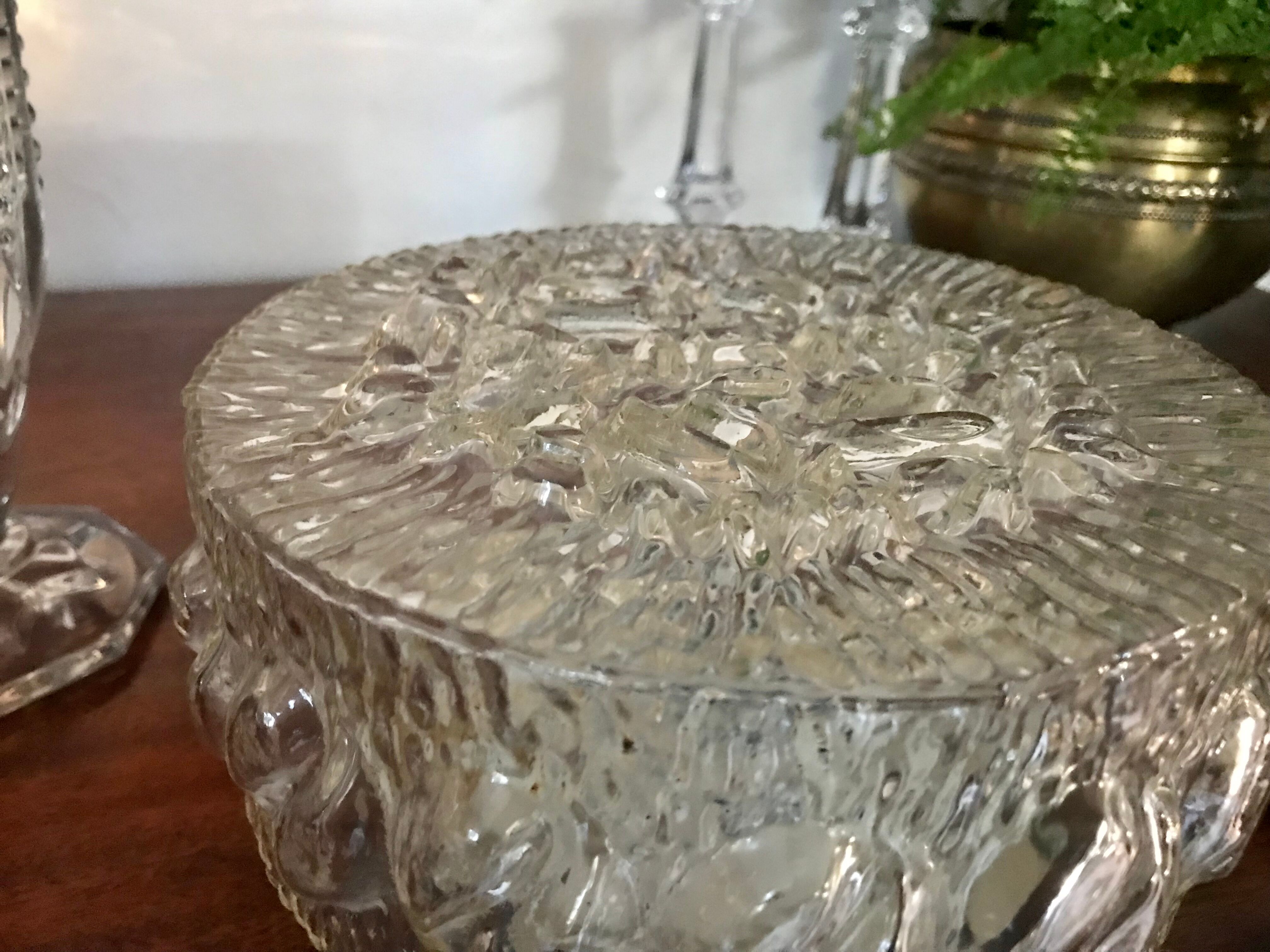 Vintage molded glass ceiling lamp