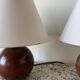 Lot de 2 lampes boule bois