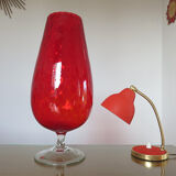 Italy 60s 70s red glass vase