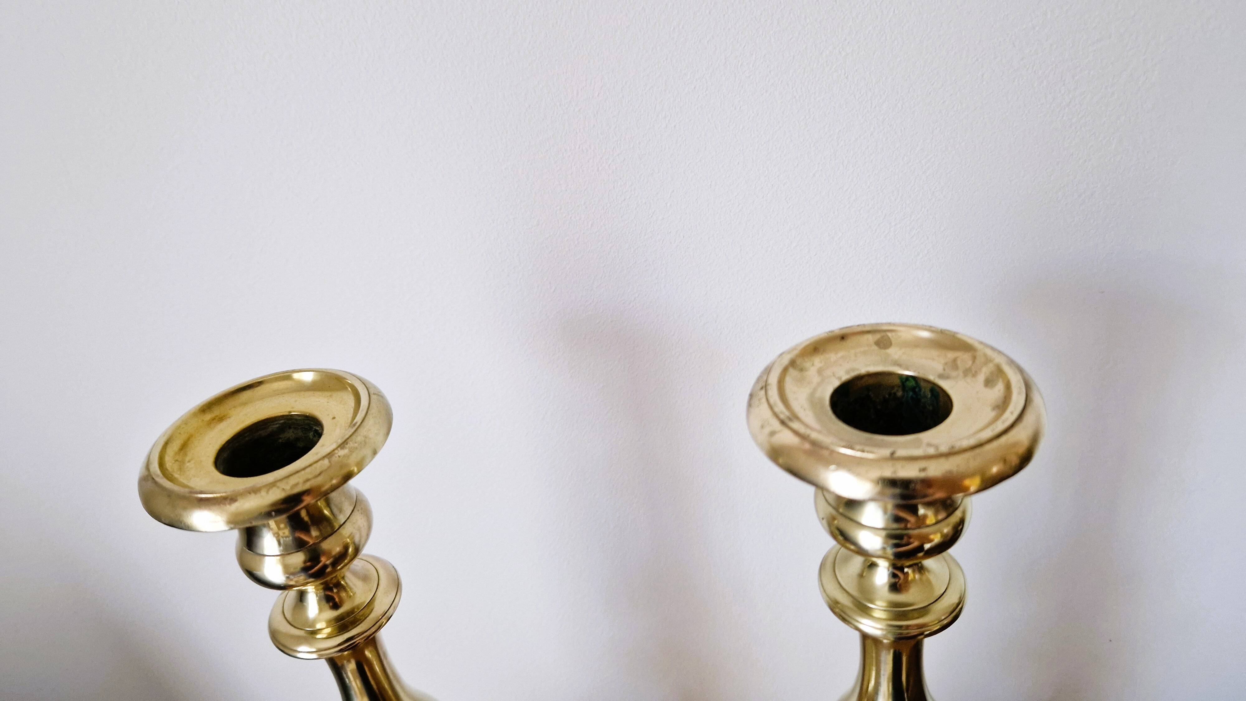 Pair of brass candlesticks