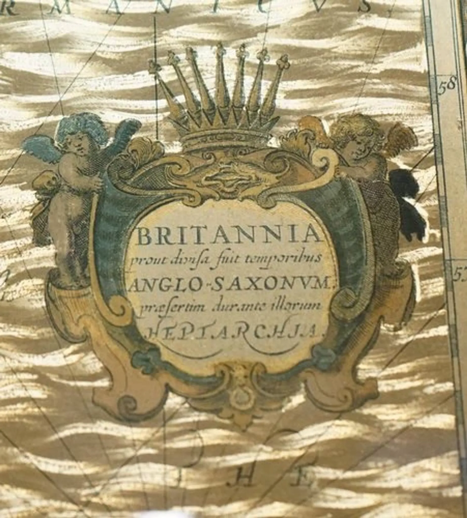 Vintage Map Golden Leaf of the British Isles by Joannes Janssen, 1646