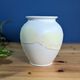 Bay West Germany 650-14 Retro Vase White Yellow Pink Decor 14cm