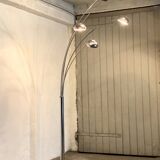 Space Age 5-arm floor lamp in chrome and marble, 1970-80