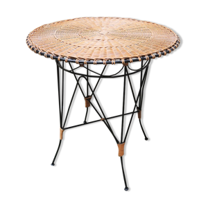 Ancienne table ronde - rotin