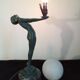 Art Deco lamp Max Le Verrier "Luminous glow " signed