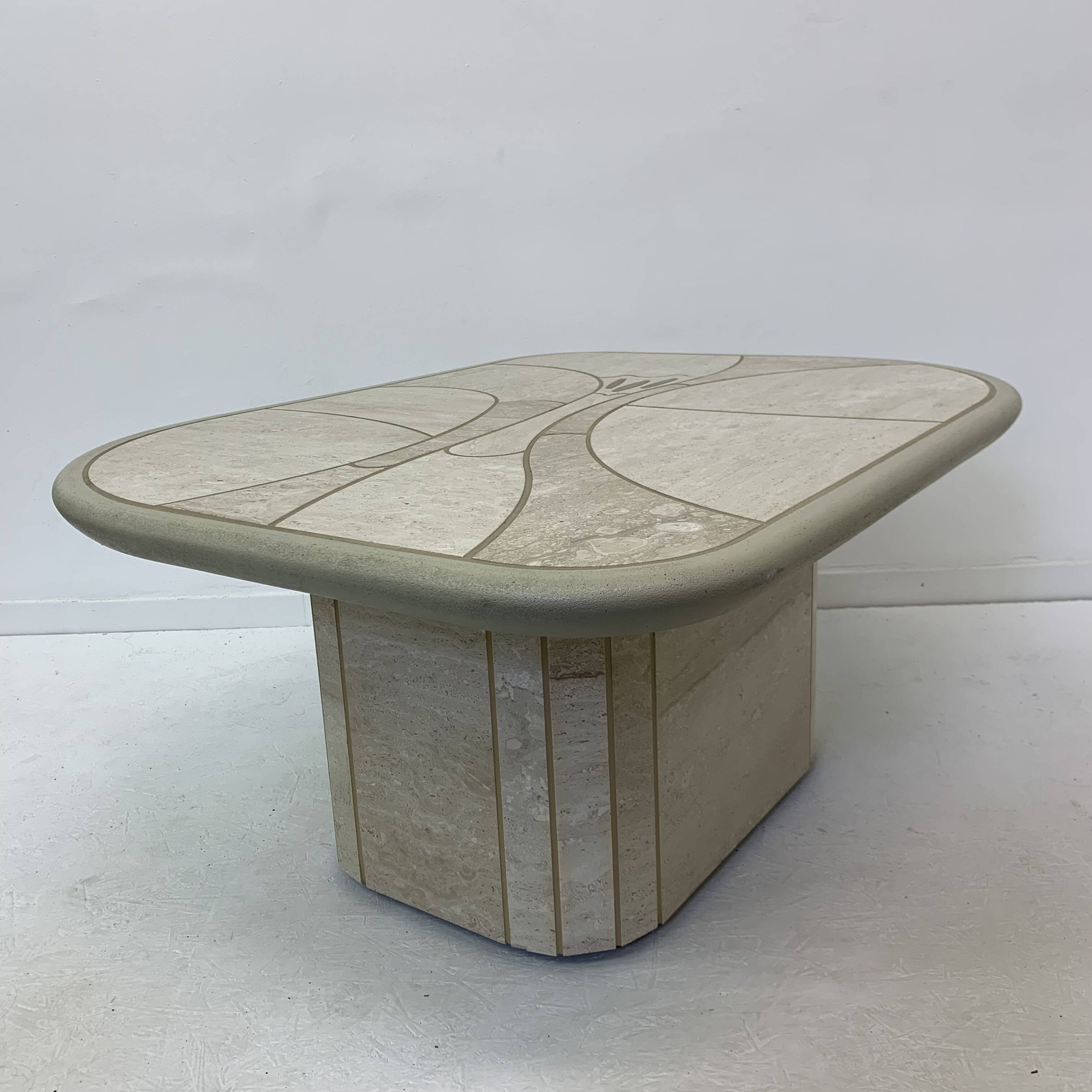 Mid-century design travertine coffee table, 1970’s