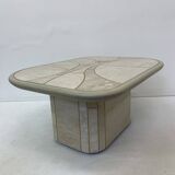 Table basse en travertin design milieu du siècle, années 1970