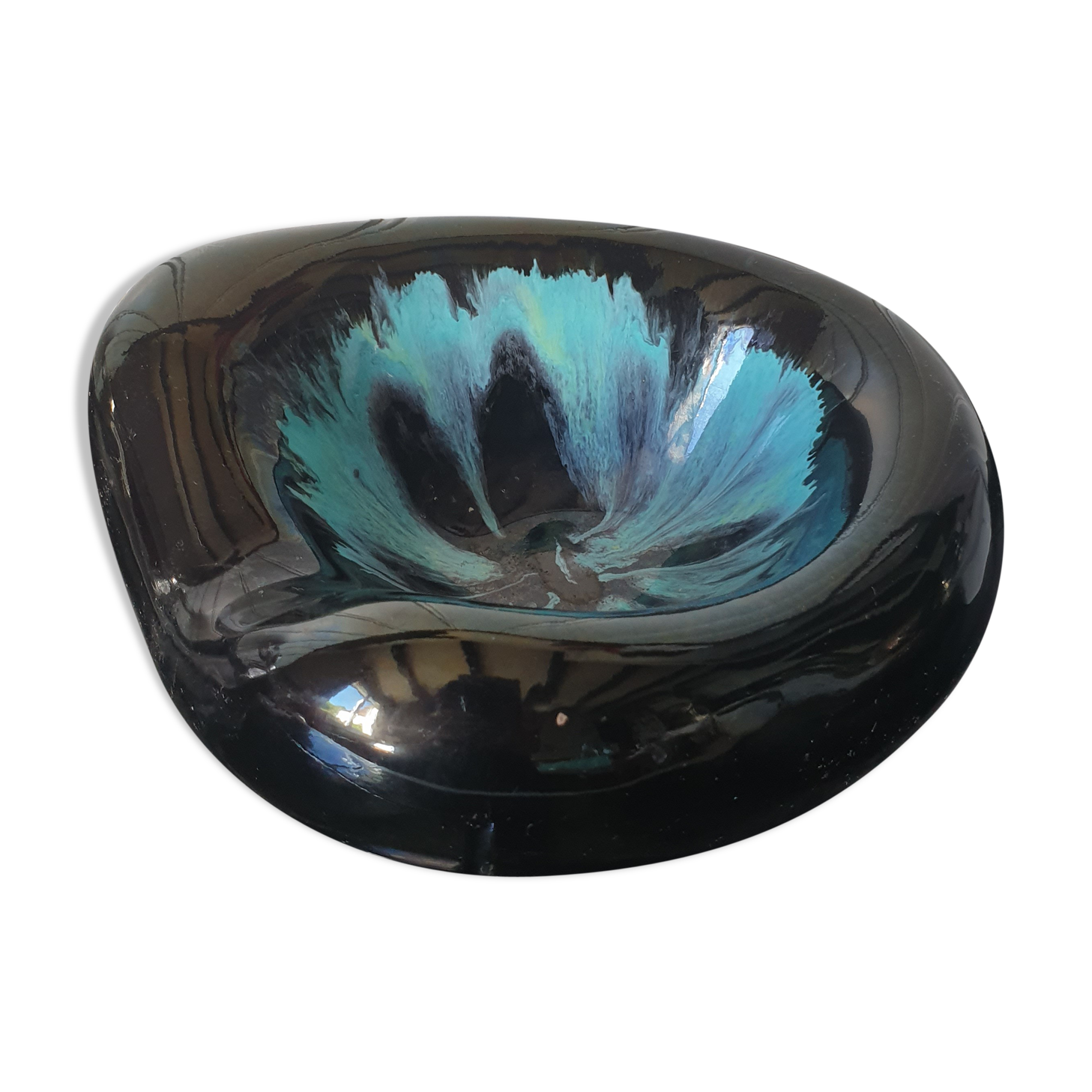 Vintage enamelled ceramic ashtray