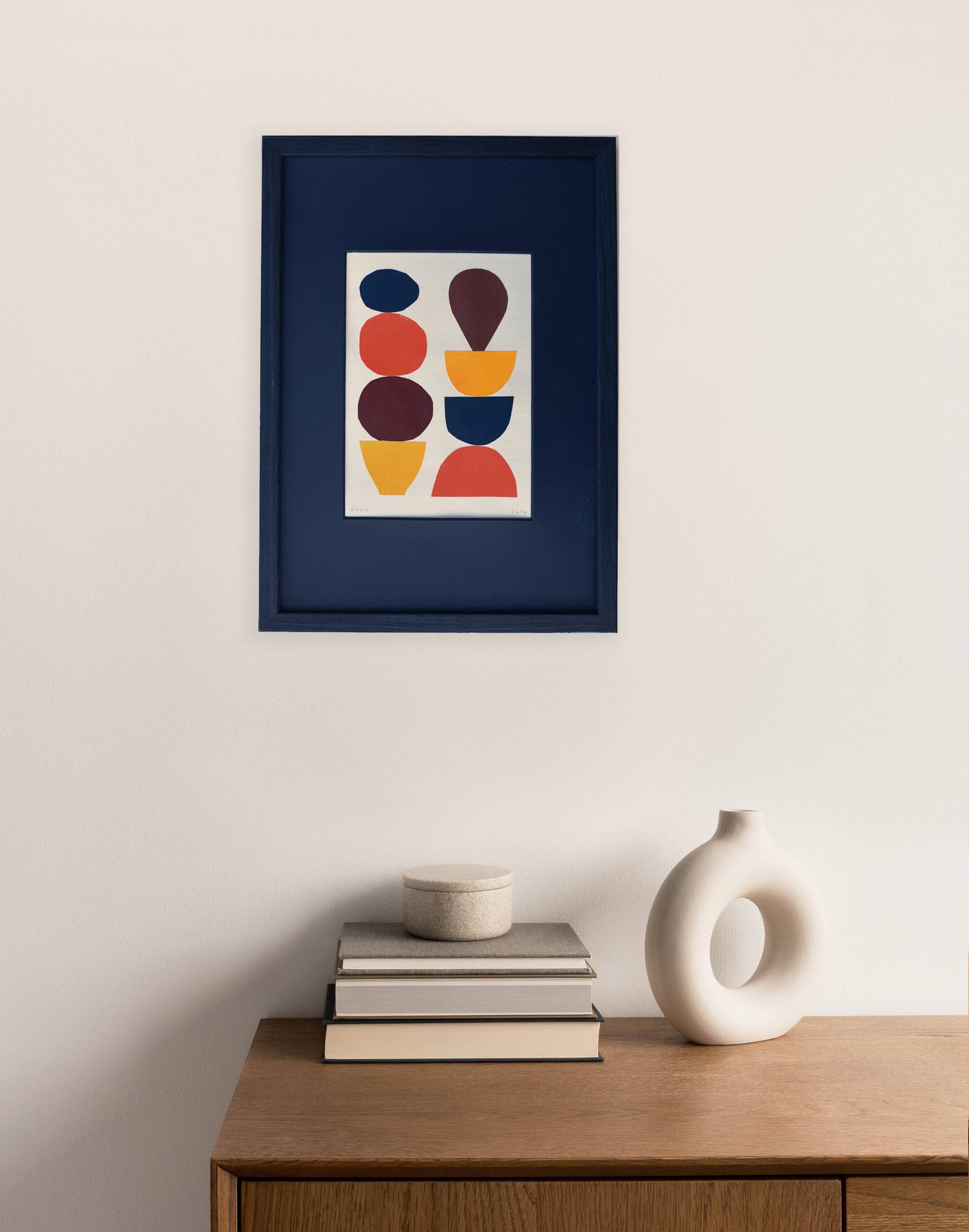 Abstract collage on paper signed eawy