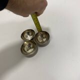 Silver Plated Triple Table Bowl Art Deco 1940s Salt & Pepper Sauce Egg Cup