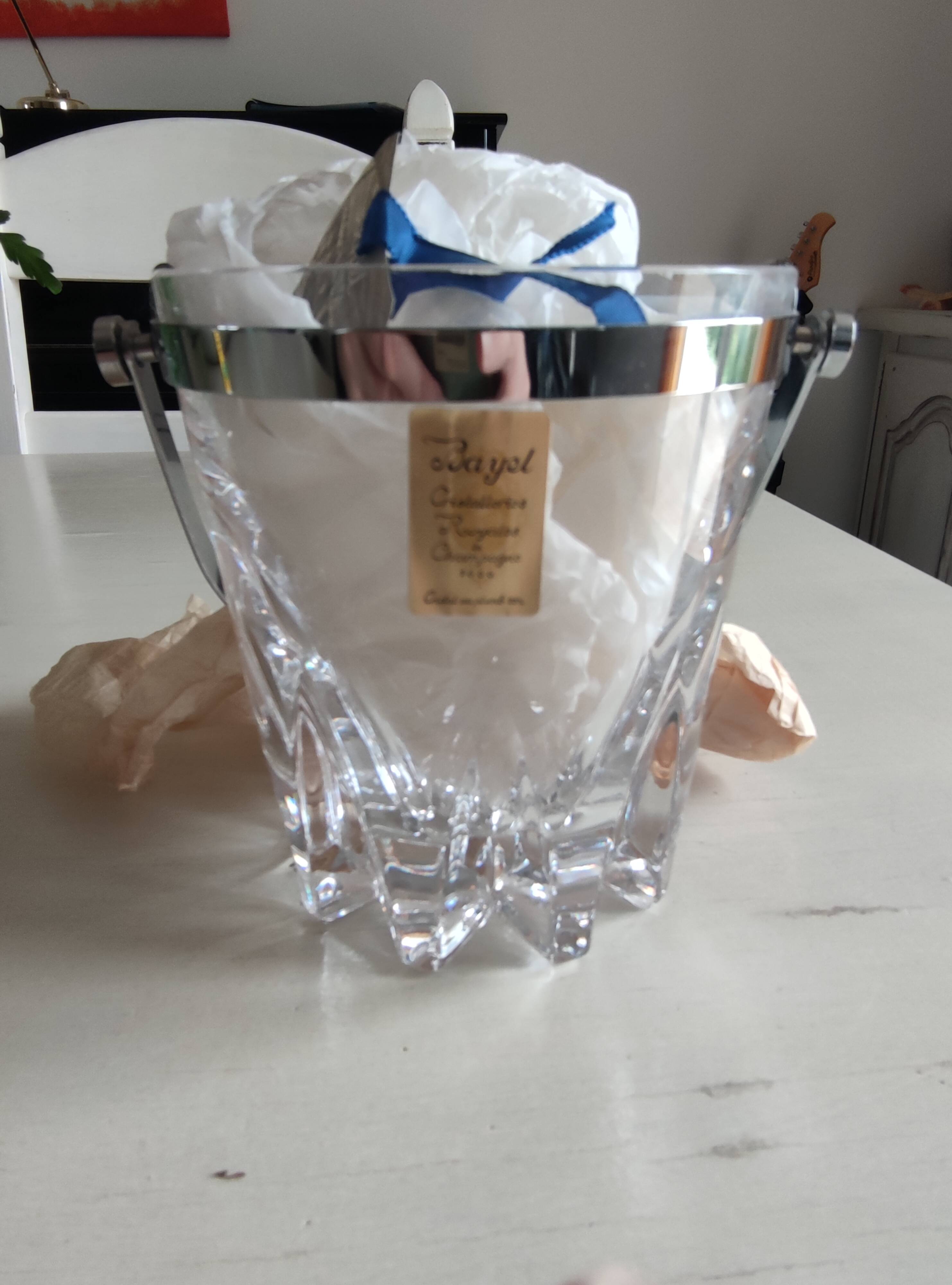 Crystal ice bucket from the royal crystal factories of Champagne.