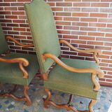 A pair of Louis XIII-style sheep bones armchairs