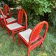 4 chaises bois rouge Baumann Argos