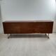 Dresser / chest of drawers and bedside tables - 1960s - faux leather brass