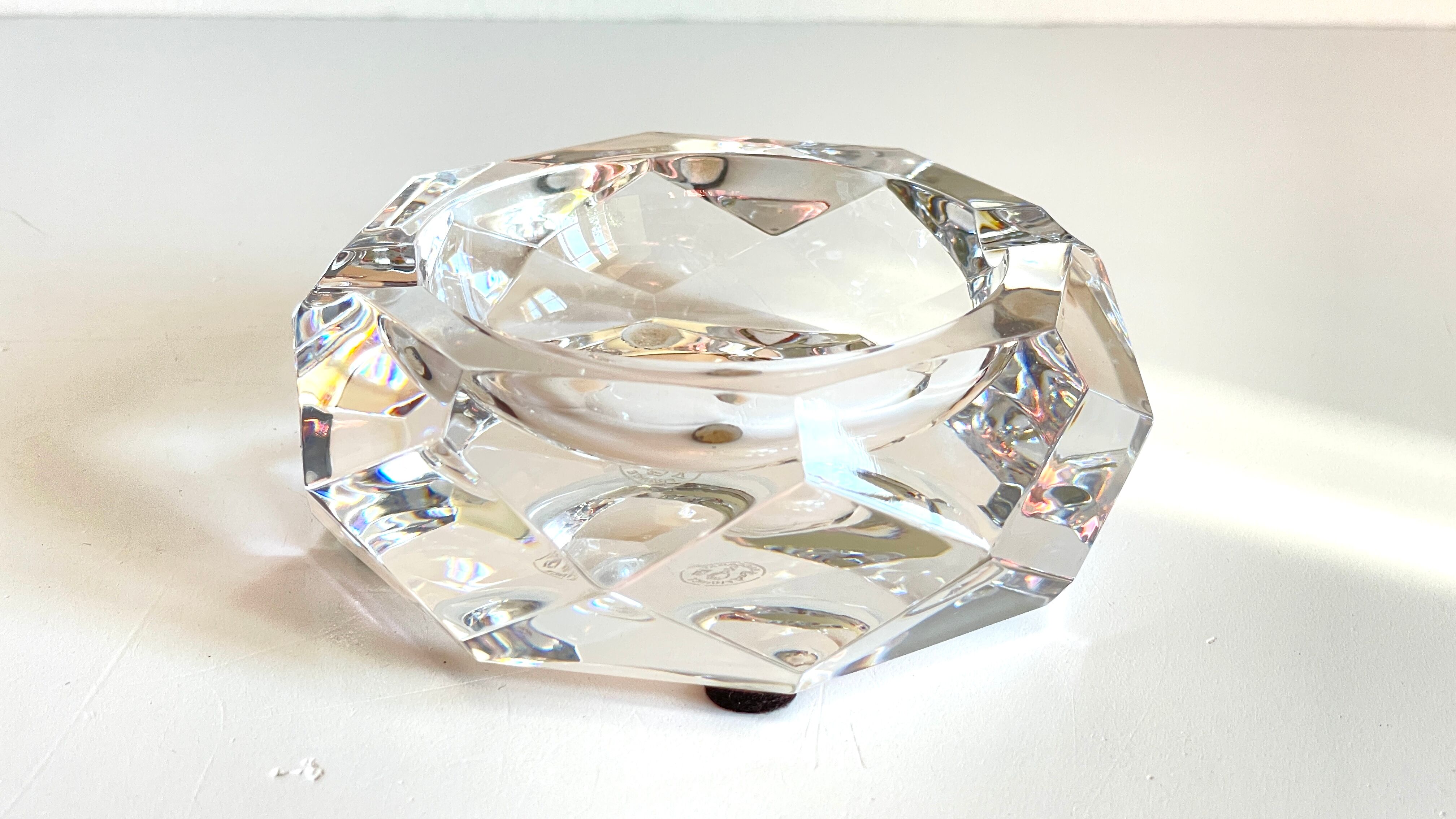 Baccarat crystal pocket ashtray, France
