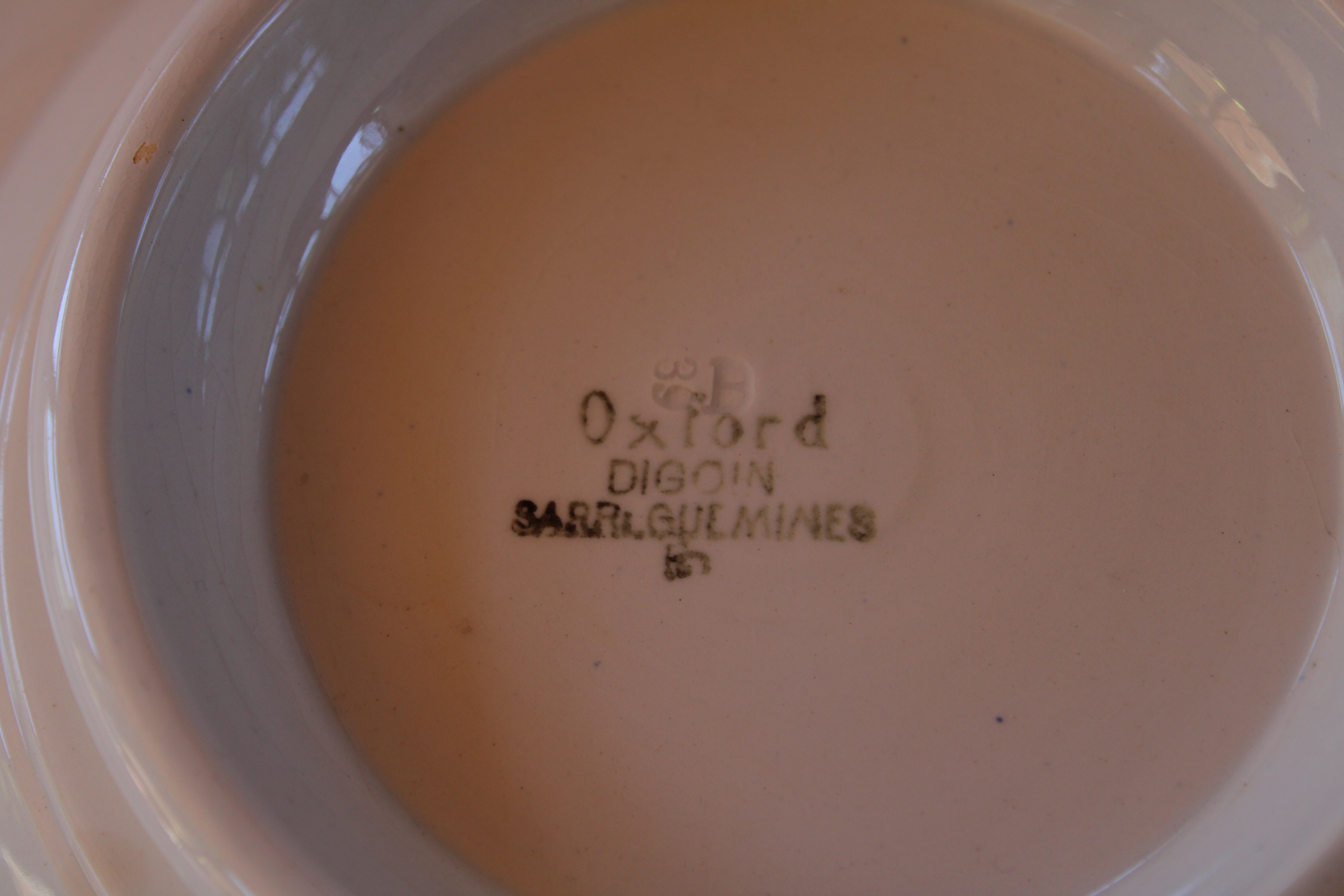 Compotier Piédouche Digoin Sarreguemines modèle Oxford