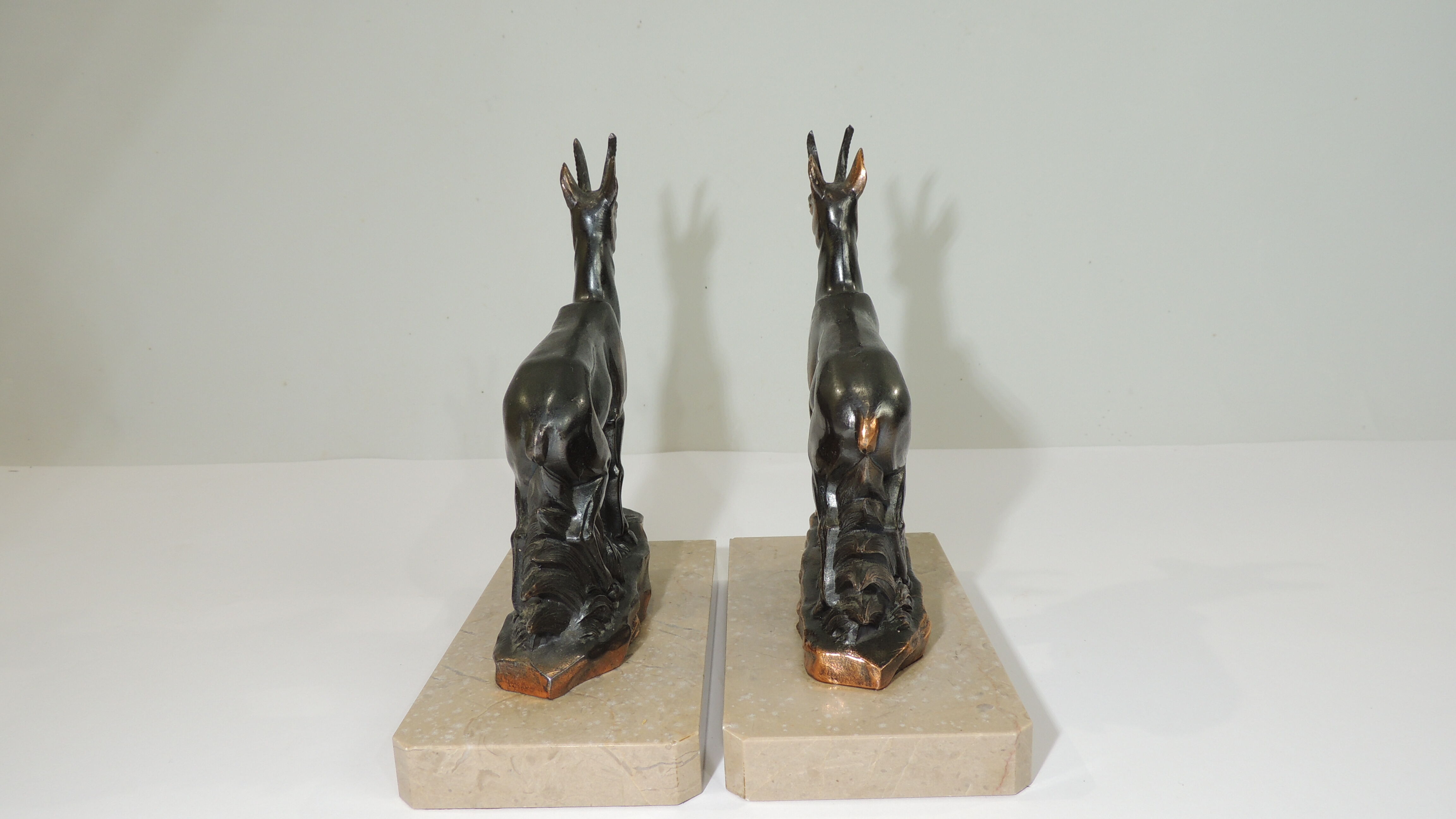 Bookends marble and chamois vintage