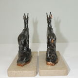 Bookends marble and chamois vintage