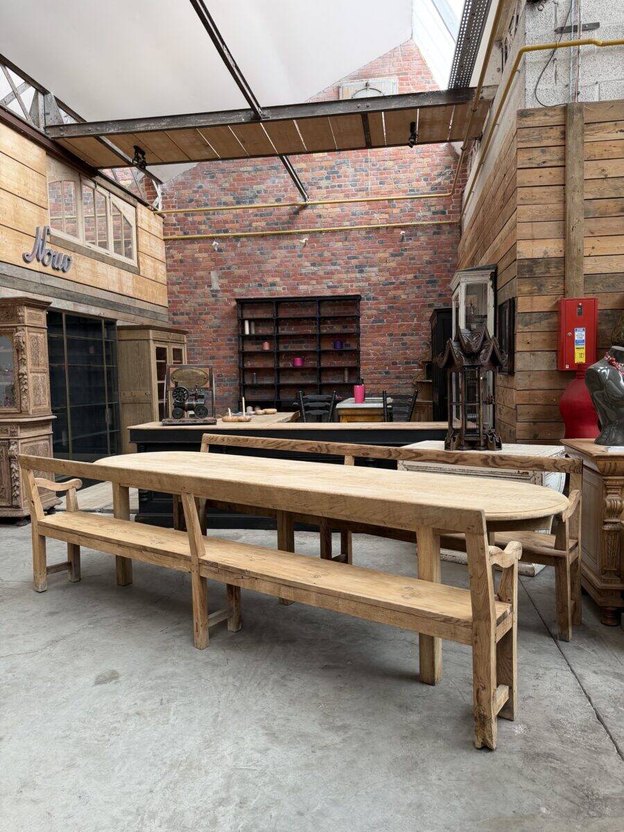 Pair of benches with backs from the early 20th century.