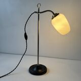 Lampe monte et baisse ancienne en opaline vintage