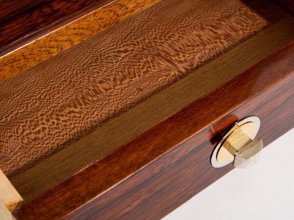 Cabinet de couture Art deco moderniste palissandre laiton vers 1940