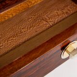 Art Deco Modernist Rosewood Brass Sewing Cabinet circa 1940