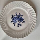 Set of 12 ironstone plates – Deep blue & red