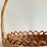 Set of 2 vintage rattan baskets