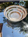 Frosted glass salad bowl