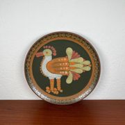 Vintage German ceramic wall plate with bird motif from Keramik Manufaktur Kupfermühle, 1970s.