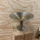 Large art deco silver metal fruit bowl