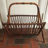 Porte revues en rotin vintage
