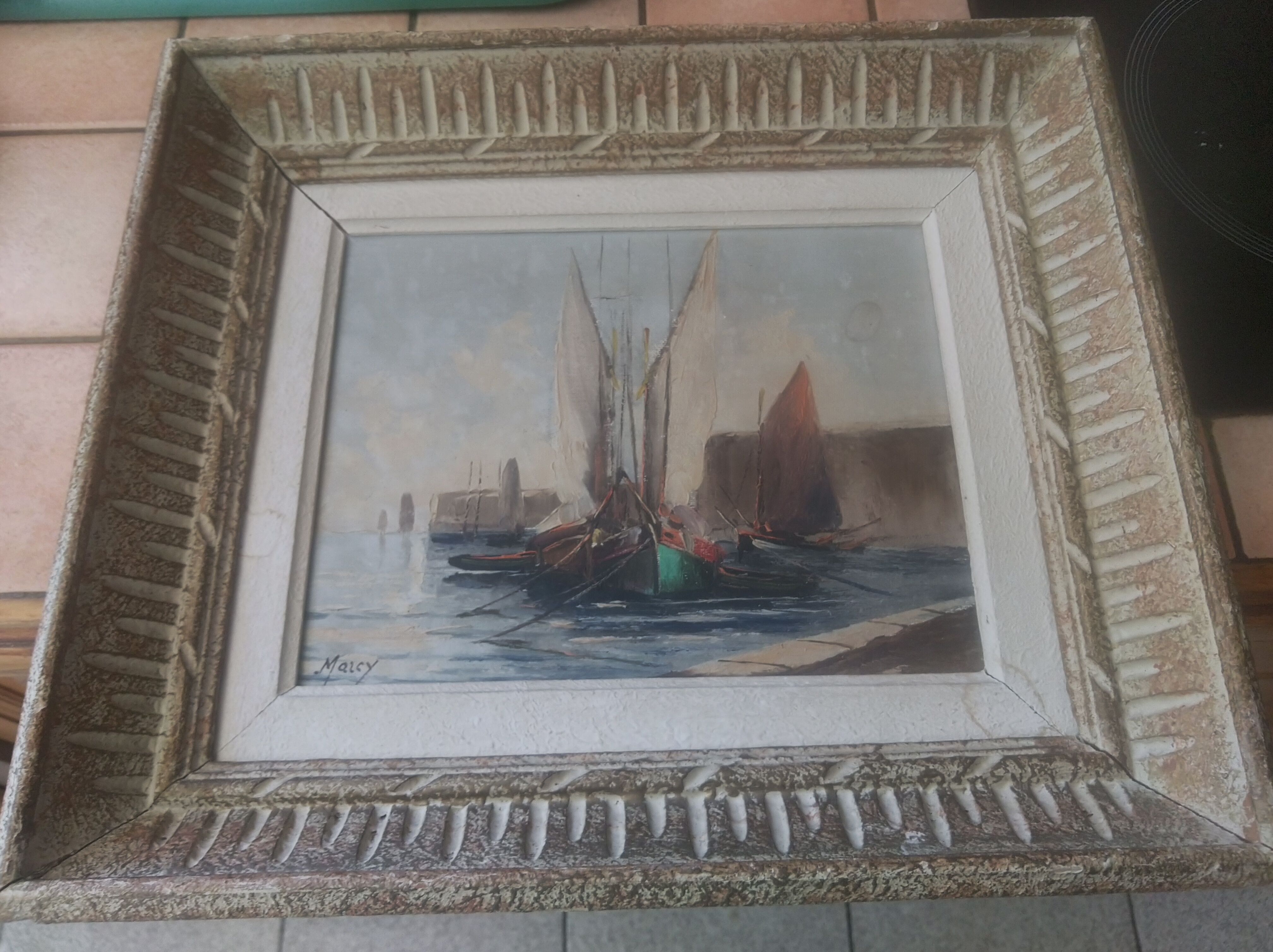 Tableau marine vers 1940 par Claude Marcy