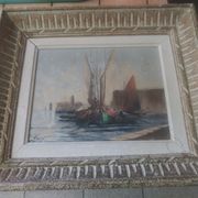 Tableau marine vers 1940 par Claude Marcy