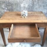Small oak farmhouse table with large drawer - 110 cm