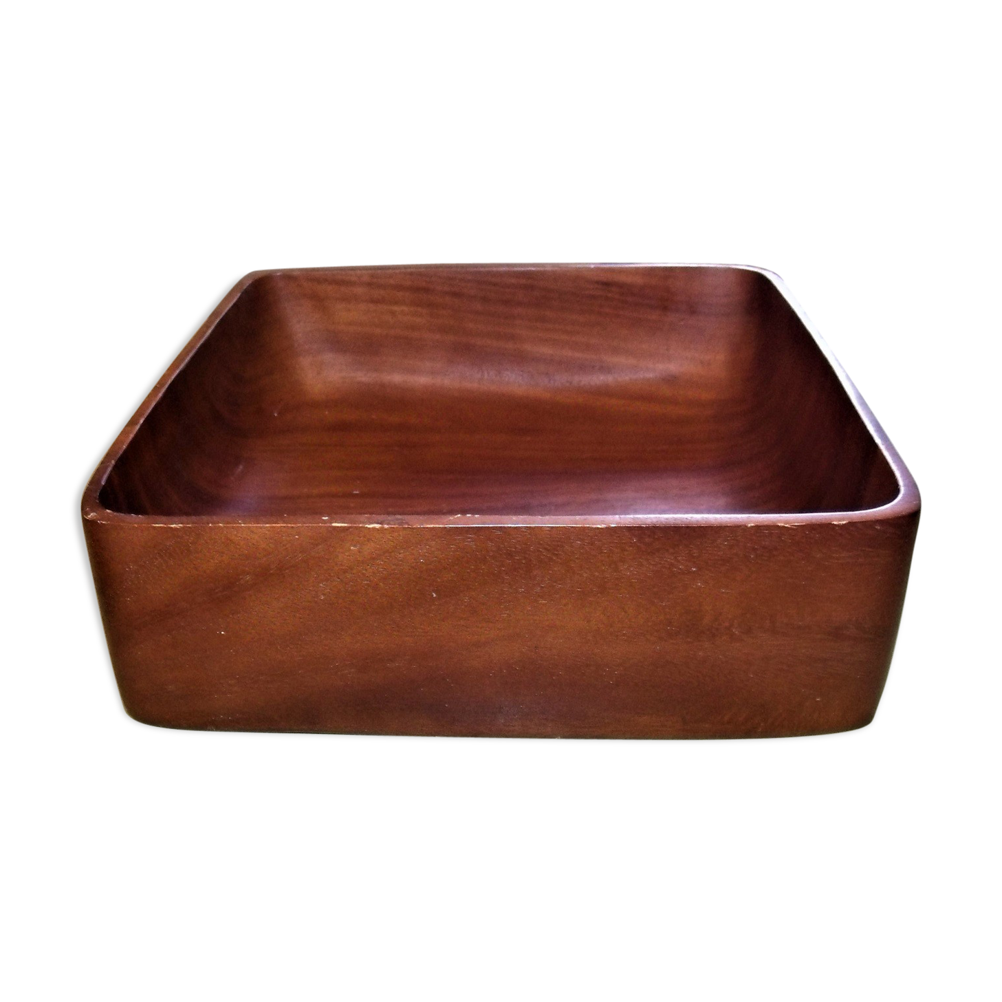 Great deep dish fruit basket empty Pocket Scandinavian vintage teak