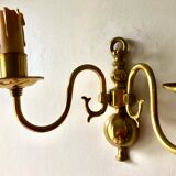 Pair of double sconces in gilded brass 1950