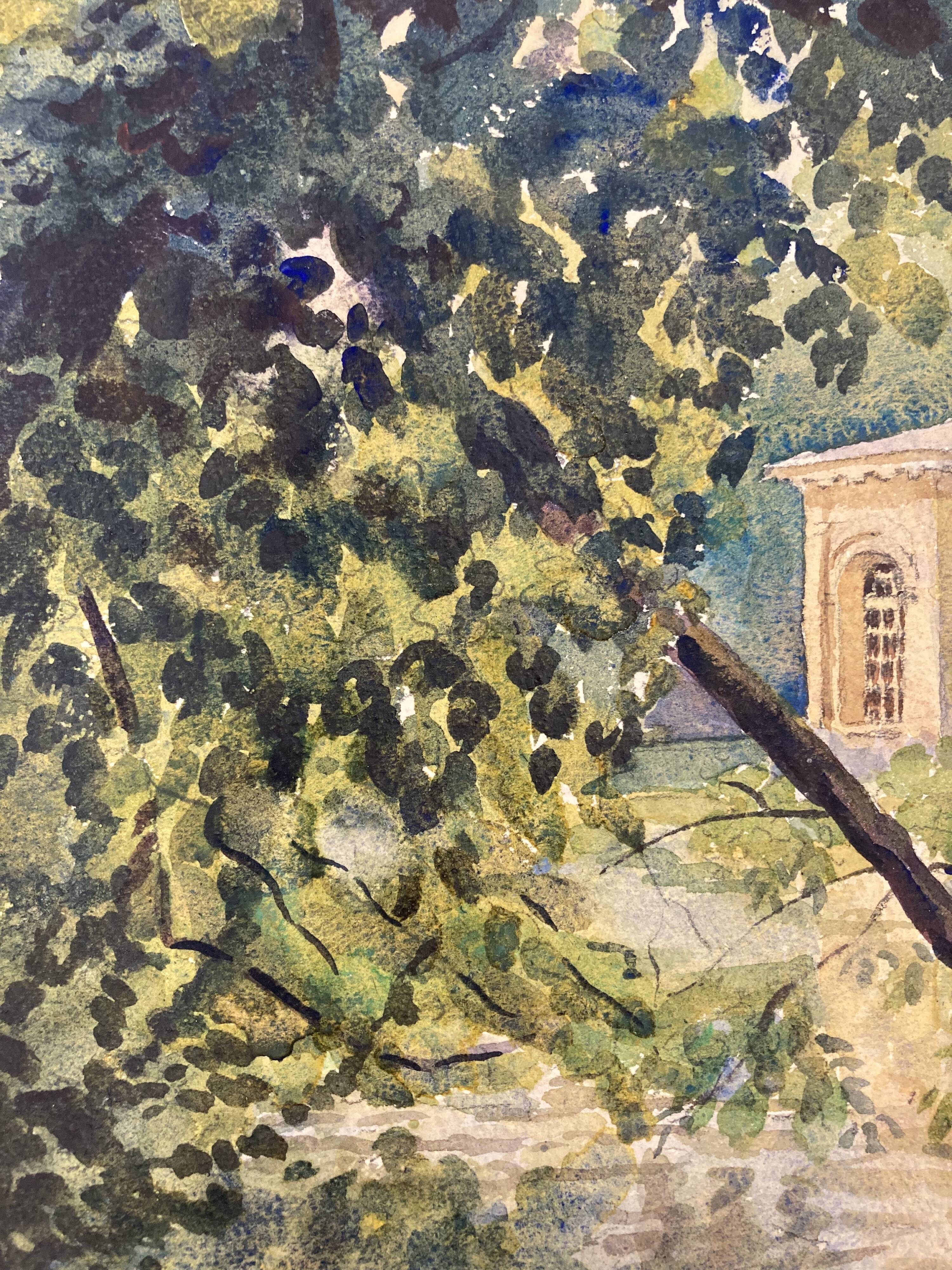 Vintage landscape watercolor