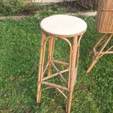 Bar en rotin vintage