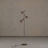 Vintage brown 3 bulbs floor lamp, Germany 1970s