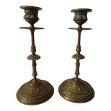 Brass collared candle holders