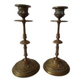 Brass collared candle holders
