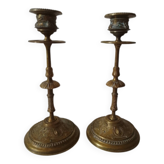 Brass collared candle holders